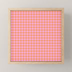 Checkered Plaid in Pink and Orange Mini Art Print Gallery Image 1