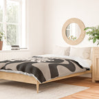 This Must Be The Place - 70s, Vintage, Retro, Abstract Pattern (Black & Beige) Duvet Cover Gallery Image 2