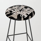 This Must Be The Place - 70s, Vintage, Retro, Abstract Pattern (Black & Beige) Stool Gallery Image 2