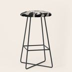 This Must Be The Place - 70s, Vintage, Retro, Abstract Pattern (Black & Beige) Stool Gallery Image 1