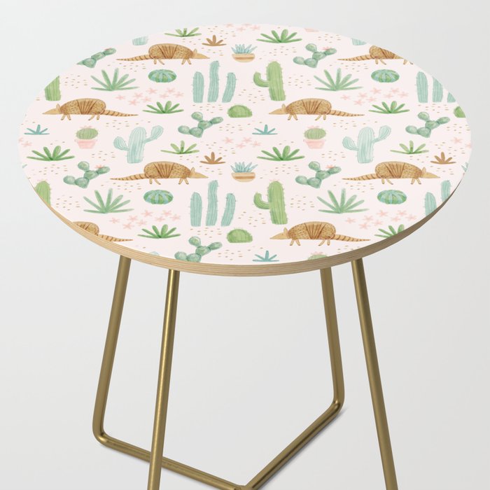 Armadillos in the Desert - Watercolor Side Table Gallery Image 2
