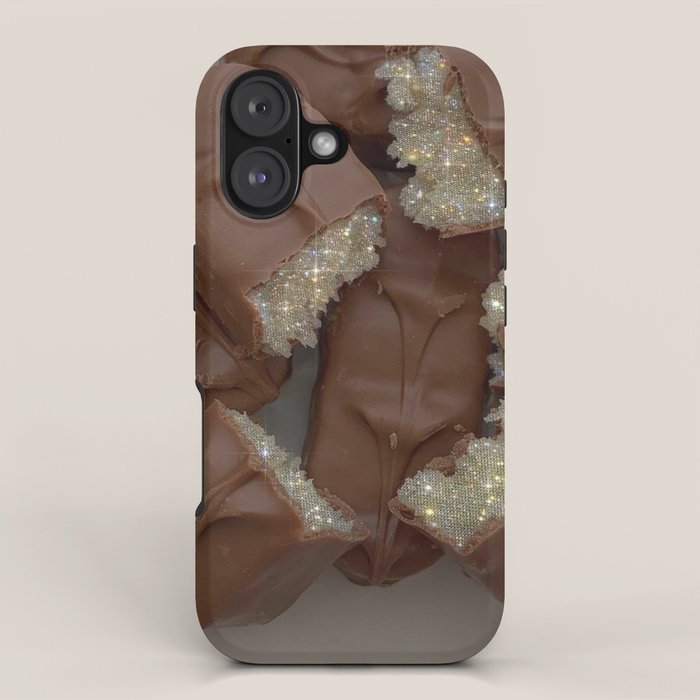 GLITTER CHOCOLATES | collage | brown | candy | yummy | sweet | eat | Tumblr | bling | sparkle shiny iPhone Case Gallery Image 1