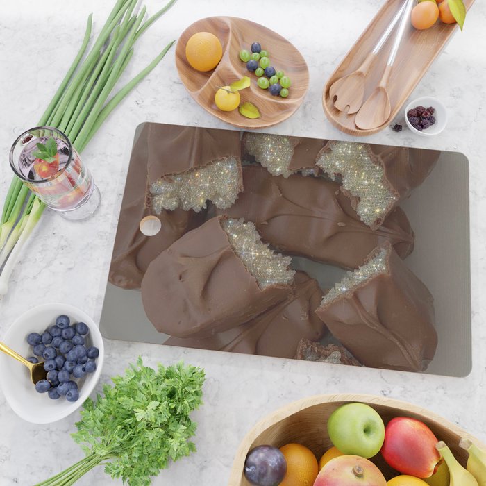 GLITTER CHOCOLATES | collage | brown | candy | yummy | sweet | eat | Tumblr | bling | sparkle shiny Cutting Board Gallery Image 2