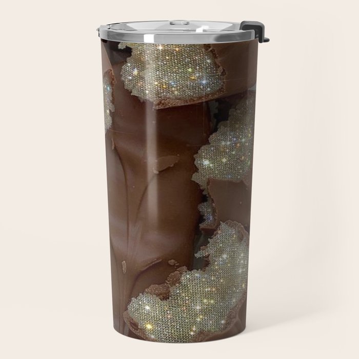 GLITTER CHOCOLATES | collage | brown | candy | yummy | sweet | eat | Tumblr | bling | sparkle shiny Travel Mug Gallery Image 2