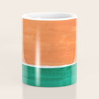 Emerald Green Tan Rothko Inspired Colourfield Squares Minimal Minimalist Mid Century Style by Ejaaz Haniff Coffee Mug Gallery Image 4