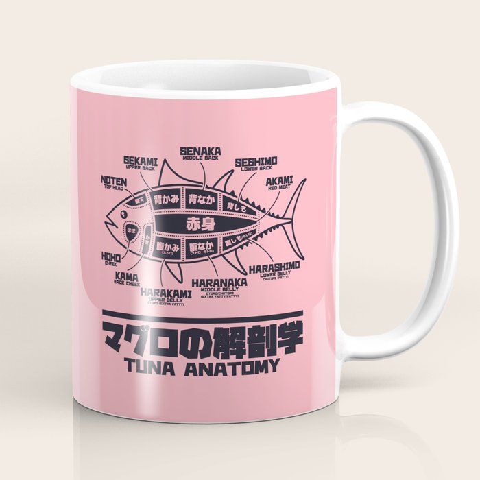 Tuna Anatomy Japanese Maguro Sushi - Coral Coffee Mug Gallery Image 1