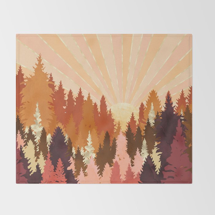 Autumn Forest Throw Blanket Gallery Image 2