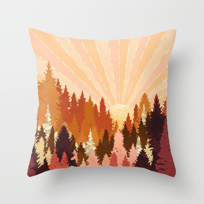 Autumn Forest Throw Pillow Gallery Image 1