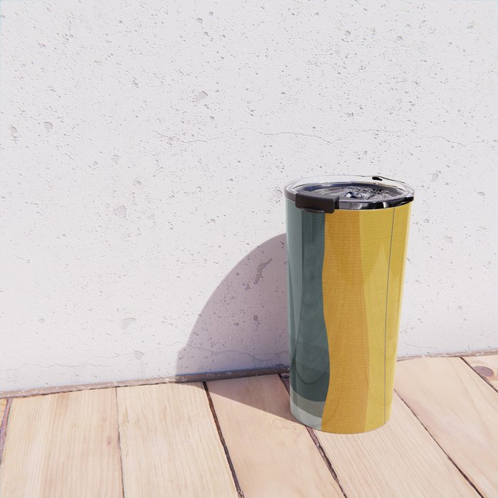 Gray Teal Mustard Modern Abstract Travel Mug Gallery Image 4