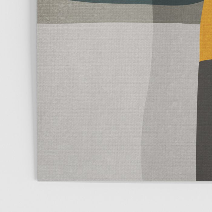 Gray Teal Mustard Modern Abstract Poster Gallery Image 3