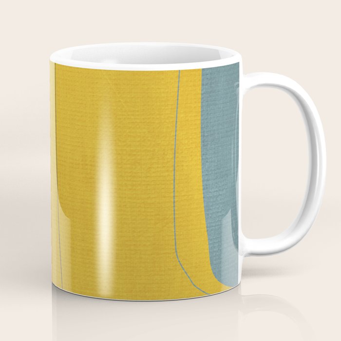 Gray Teal Mustard Modern Abstract Coffee Mug Gallery Image 1