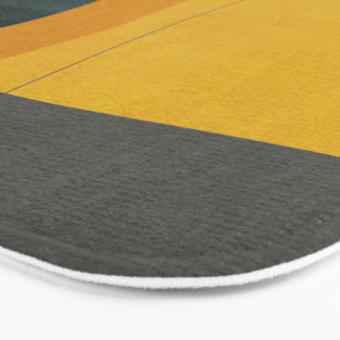 Gray Teal Mustard Modern Abstract Bath Mat Gallery Image 3