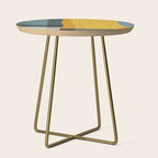 Gray Teal Mustard Modern Abstract Side Table Gallery Image 1