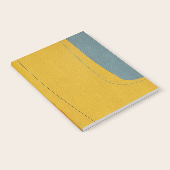 Gray Teal Mustard Modern Abstract Notebook Gallery Image 1
