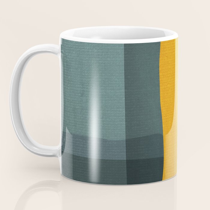 Gray Teal Mustard Modern Abstract Coffee Mug Gallery Image 3