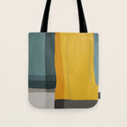 Gray Teal Mustard Modern Abstract Tote Bag Gallery Image 1