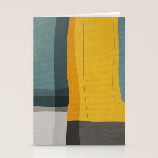 Gray Teal Mustard Modern Abstract Stationery Card Gallery Image 1