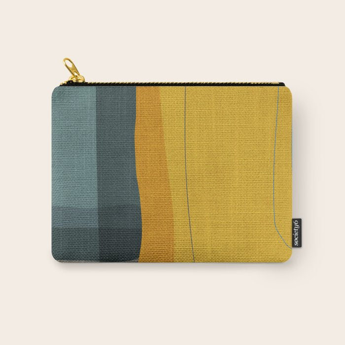Gray Teal Mustard Modern Abstract Carry All Pouch Gallery Image 1