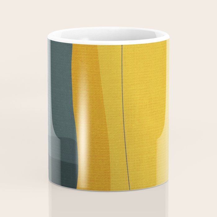Gray Teal Mustard Modern Abstract Coffee Mug Gallery Image 4