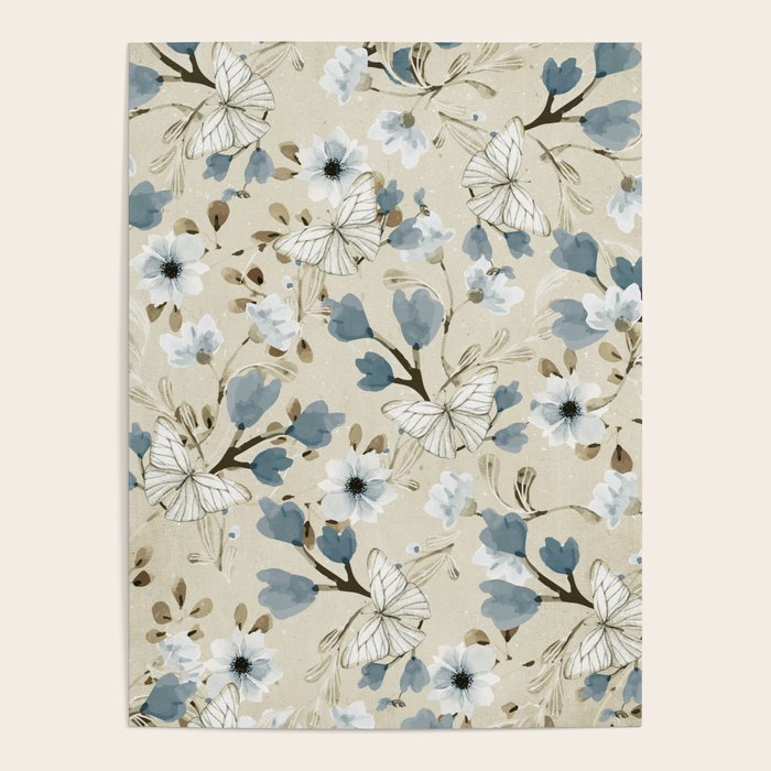 Flowers and Butterflies Poster Gallery Image 1