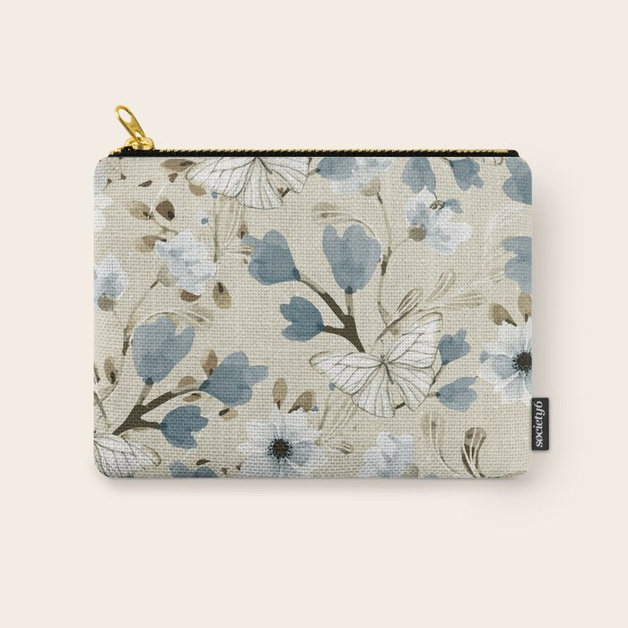 Flowers and Butterflies Carry All Pouch Gallery Image 1