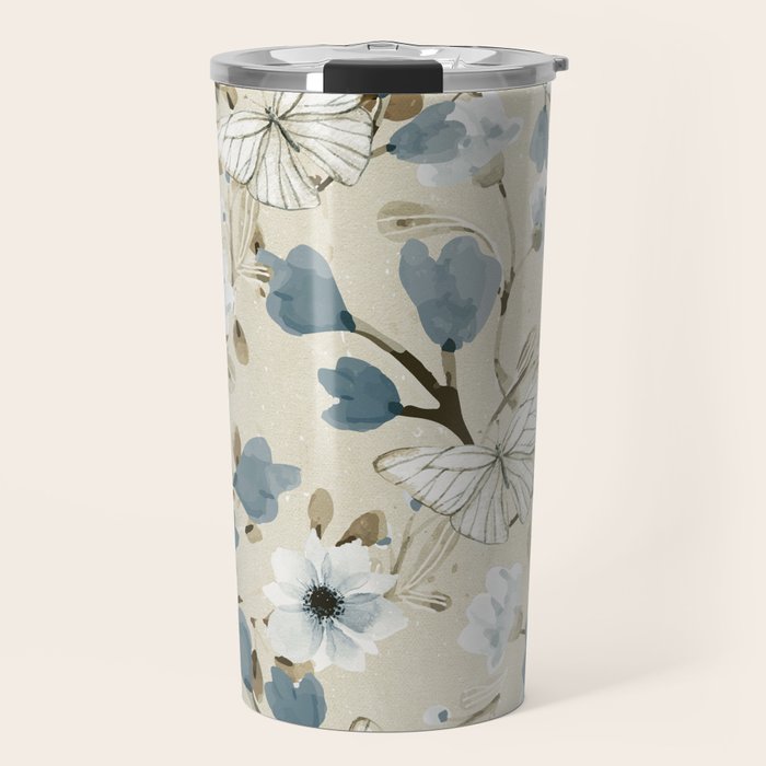 Flowers and Butterflies Travel Mug Gallery Image 1
