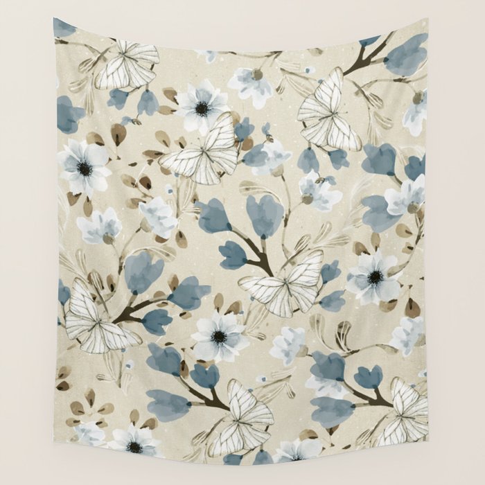 Flowers and Butterflies Wall Tapestry Gallery Image 4