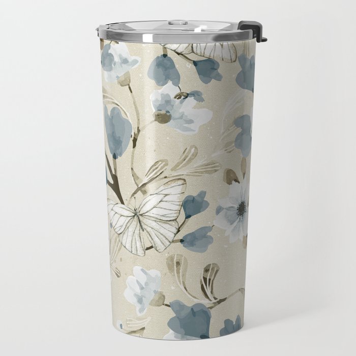 Flowers and Butterflies Travel Mug Gallery Image 2