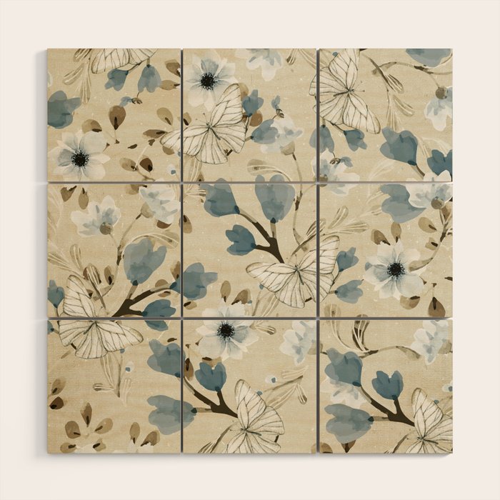 Flowers and Butterflies Wood Wall Art Gallery Image 1