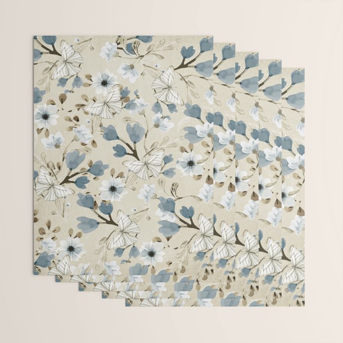 Flowers and Butterflies Wrapping Paper Gallery Image 3