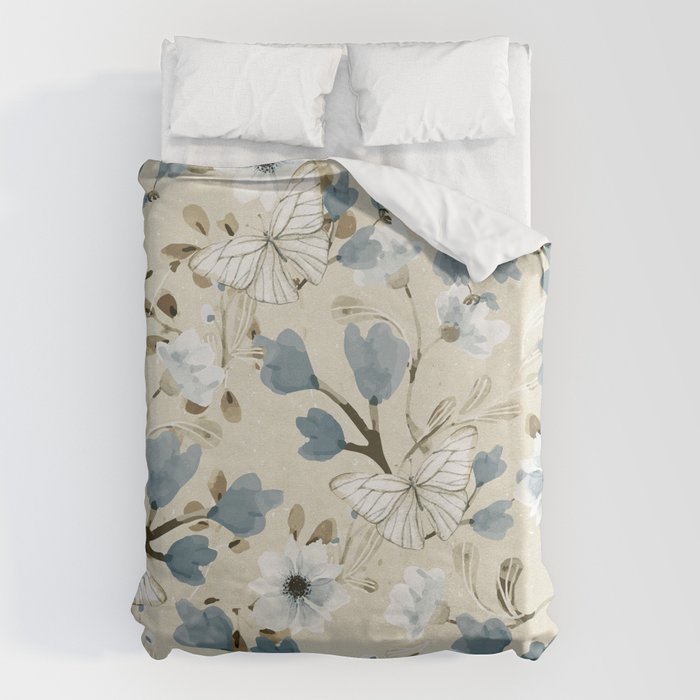 Flowers and Butterflies Duvet Cover Gallery Image 6