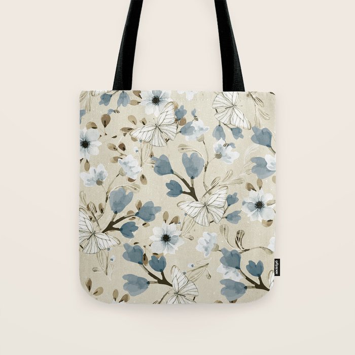 Flowers and Butterflies Tote Bag Gallery Image 1