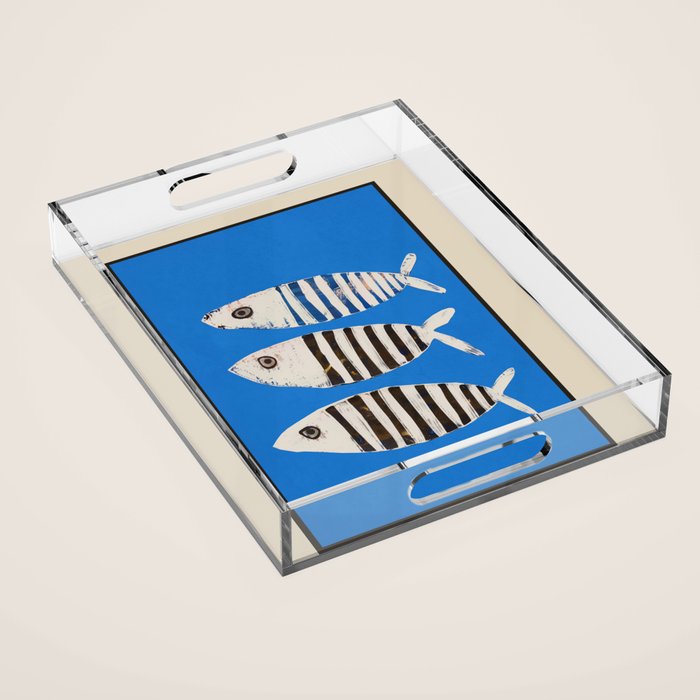 Bold Stripes Beneath the Surface Acrylic Tray Gallery Image 1