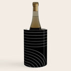 Minimal Line Curvature XXVI Black and Grey Mid Century Modern Arch Abstract Wine Chiller Gallery Image 3