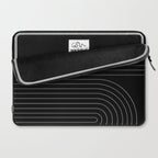 Minimal Line Curvature XXVI Black and Grey Mid Century Modern Arch Abstract Laptop Sleeve Gallery Image 2