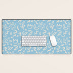 Hand drawn flower nature art pattern Desk Mat Gallery Image 1