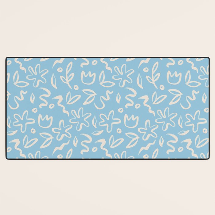Hand drawn flower nature art pattern Desk Mat Gallery Image 3