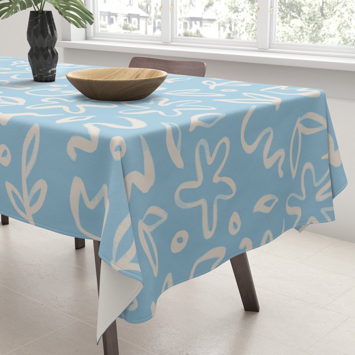 Hand drawn flower nature art pattern Tablecloth Gallery Image 3