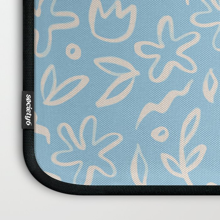 Hand drawn flower nature art pattern Laptop Sleeve Gallery Image 3