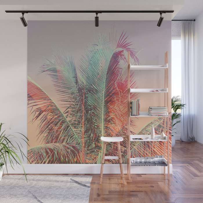 Pastel Palms #2 - Modern Tropical Photograph Wall Mural Gallery Image 1