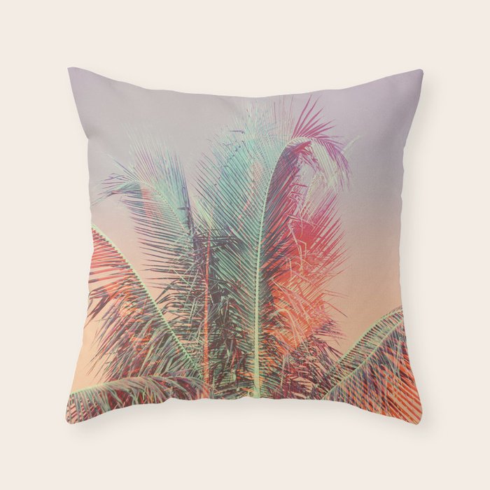 Pastel Palms #2 - Modern Tropical Photograph Throw Pillow Gallery Image 6