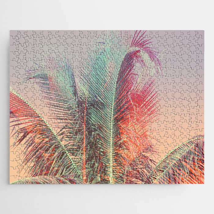 Pastel Palms #2 - Modern Tropical Photograph Jigsaw Puzzle Gallery Image 1