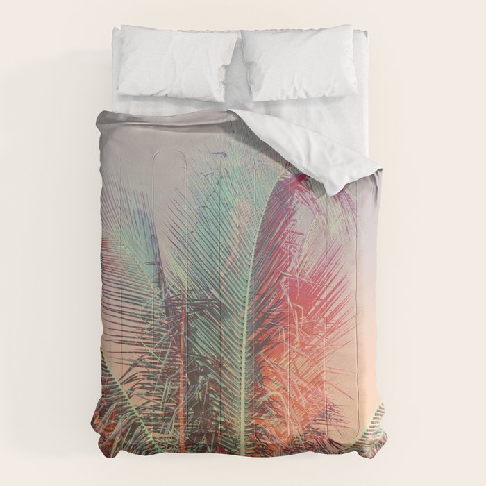 Pastel Palms #2 - Modern Tropical Photograph Comforter Gallery Image 6