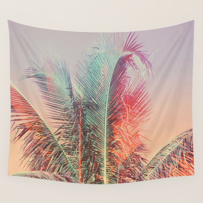 Pastel Palms #2 - Modern Tropical Photograph Wall Tapestry Gallery Image 4