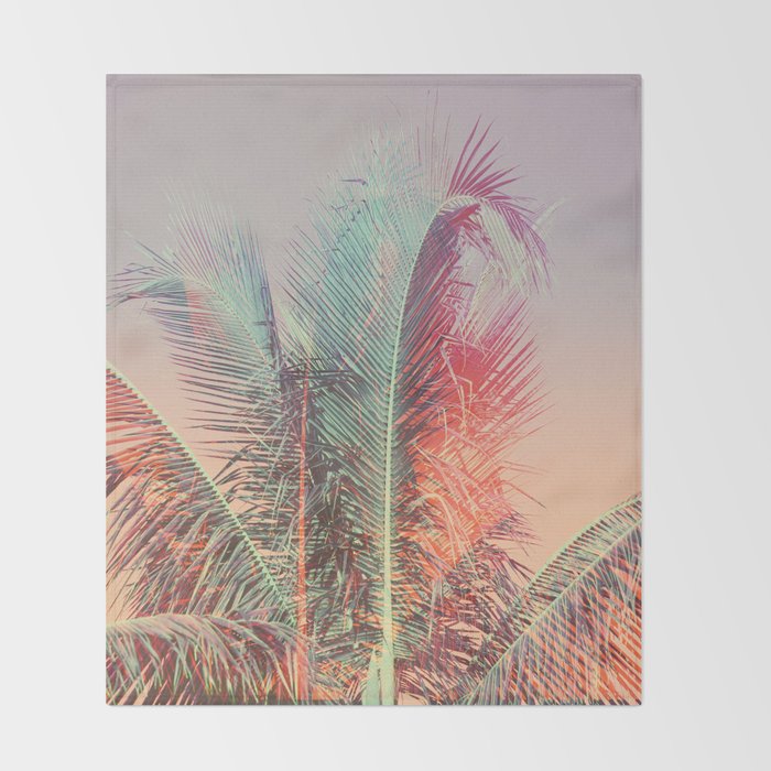 Pastel Palms #2 - Modern Tropical Photograph Throw Blanket Gallery Image 2