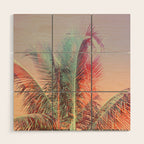 Pastel Palms #2 - Modern Tropical Photograph Wood Wall Art Gallery Image 1
