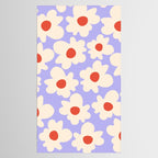 Abstract Flower Shape - Lilac, Cream and Red Tablecloth Gallery Image 2