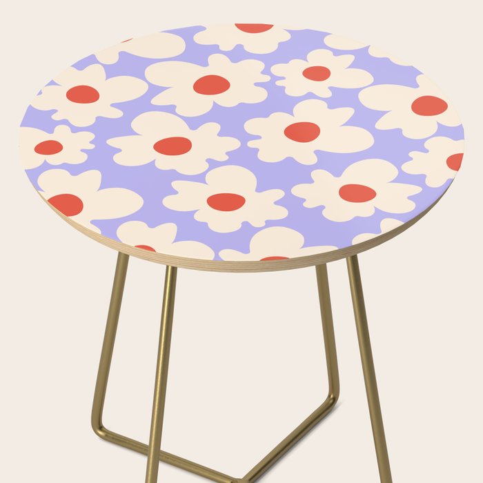 Abstract Flower Shape - Lilac, Cream and Red Side Table Gallery Image 2