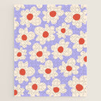 Abstract Flower Shape - Lilac, Cream and Red Jigsaw Puzzle Gallery Image 1