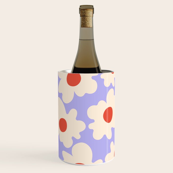 Abstract Flower Shape - Lilac, Cream and Red Wine Chiller Gallery Image 1